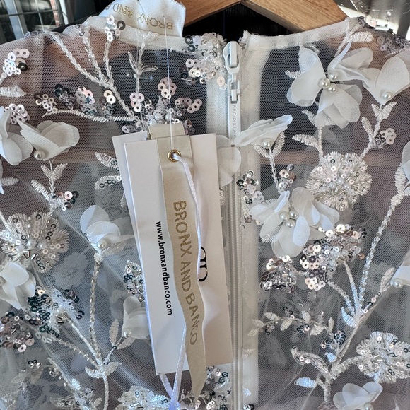 Bronx and Banco Sequin Floral Sheer Dress - Picture 4 of 7